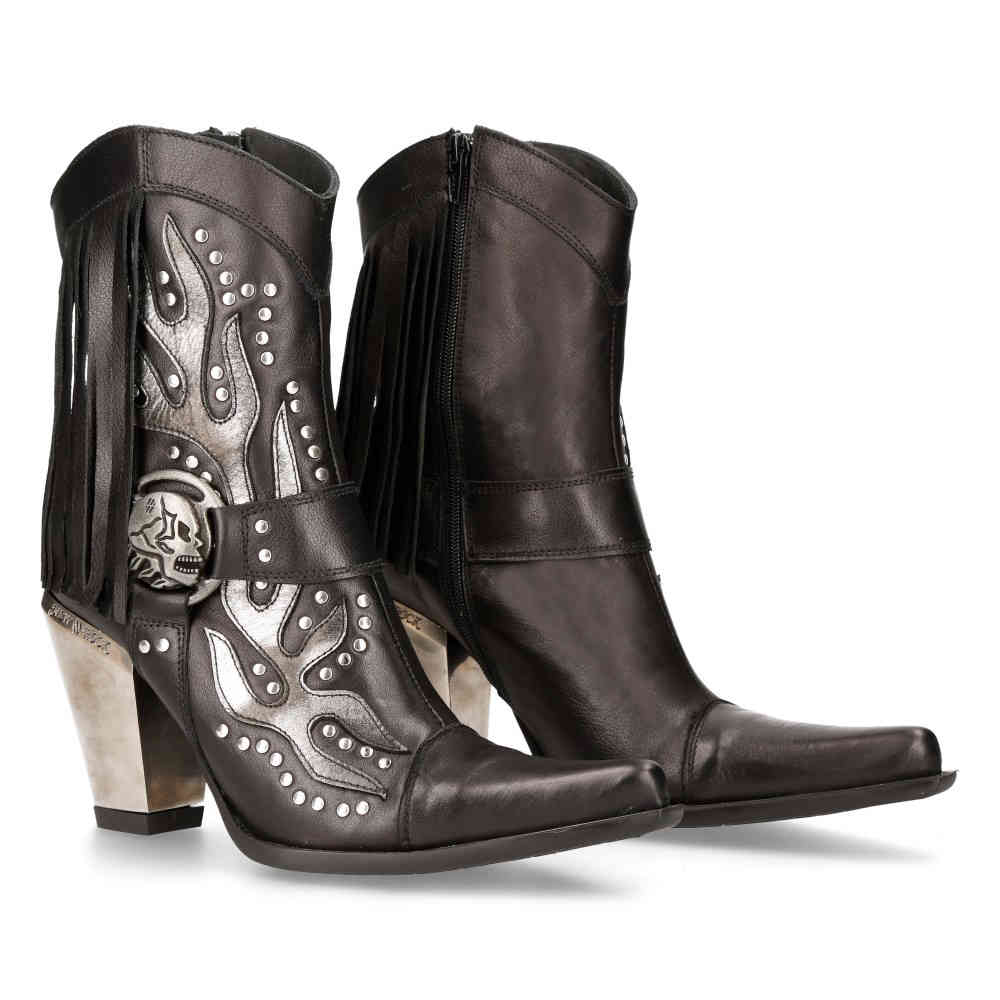New Rock - M-BULL024-C1 Cowboy Boots - Silver coloured/Black